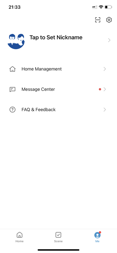 User profile interface of the Godrej Digital Lock app showing account settings and home management.