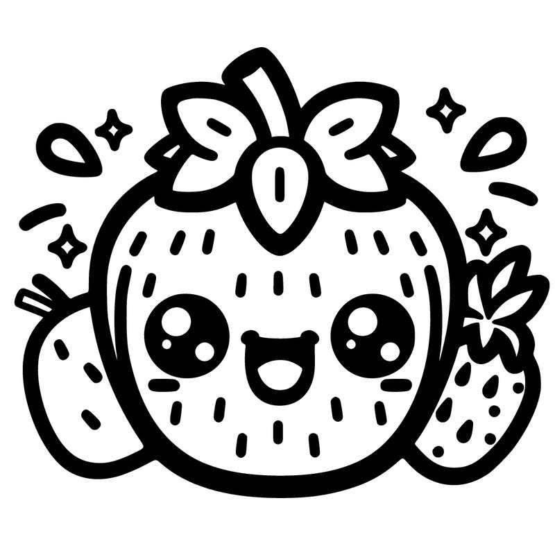 kawaii fruit drawing