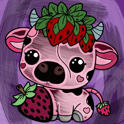 cute strawberry cow