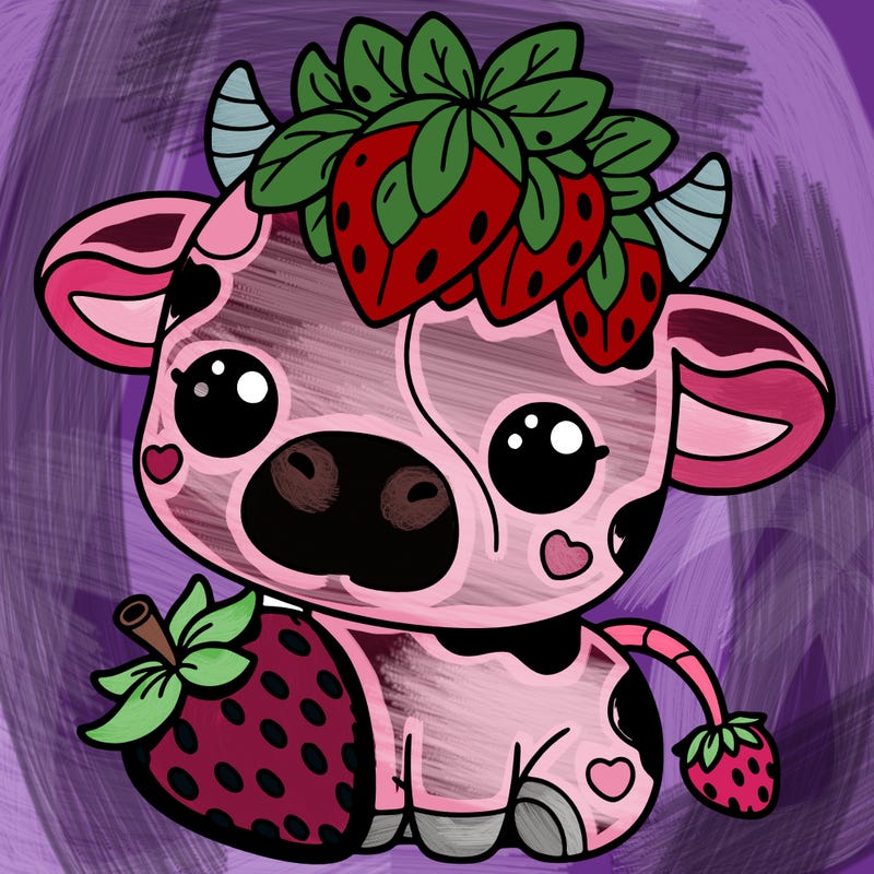 cute strawberry cow