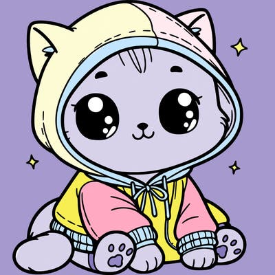 cat with cute hoodie