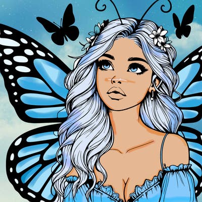 butterfly fairy realistic girl