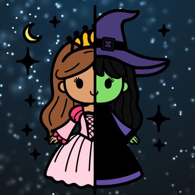 split princess and witch