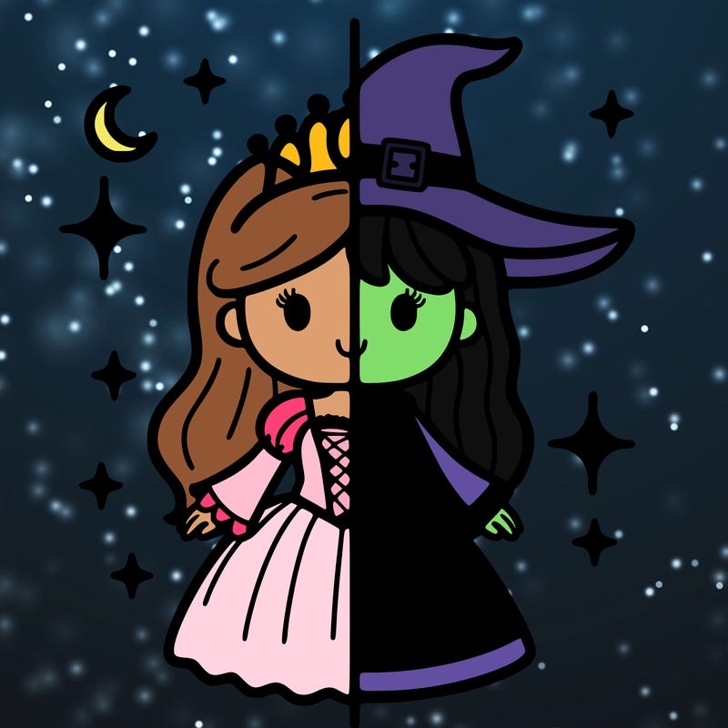 split princess and witch