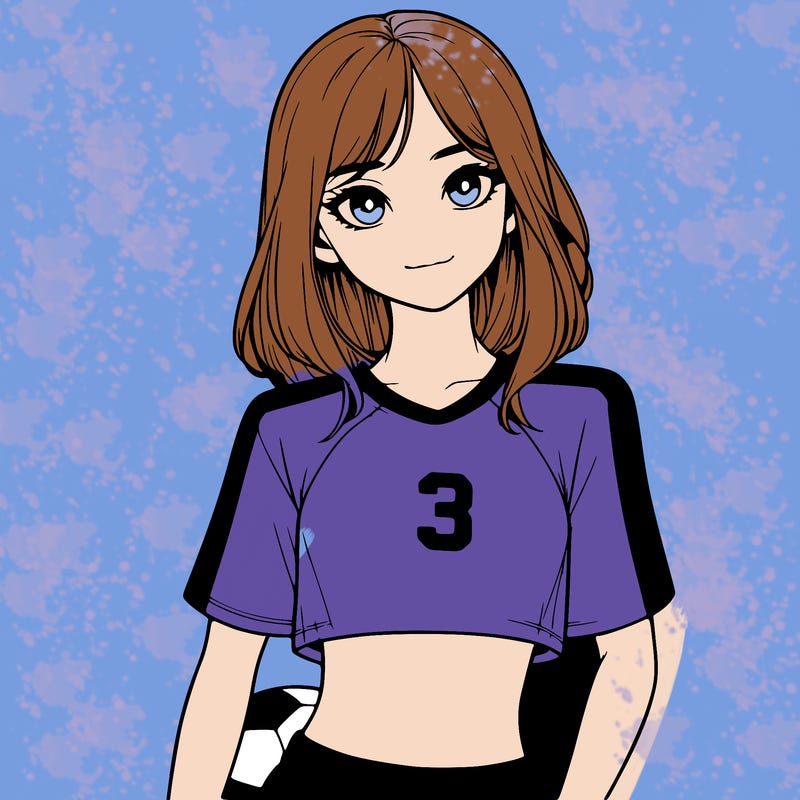 realistic girl wearing soccer jersey