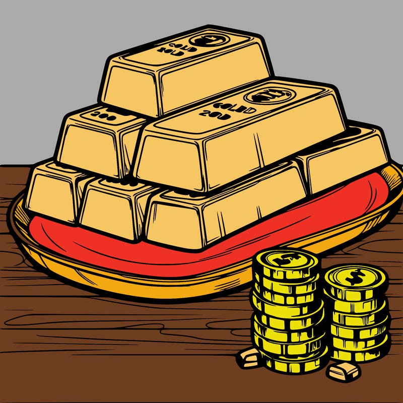gold bars on table