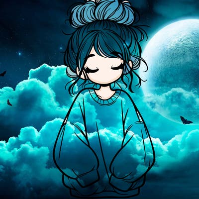 girl with baggy sweatshirt and messy bun