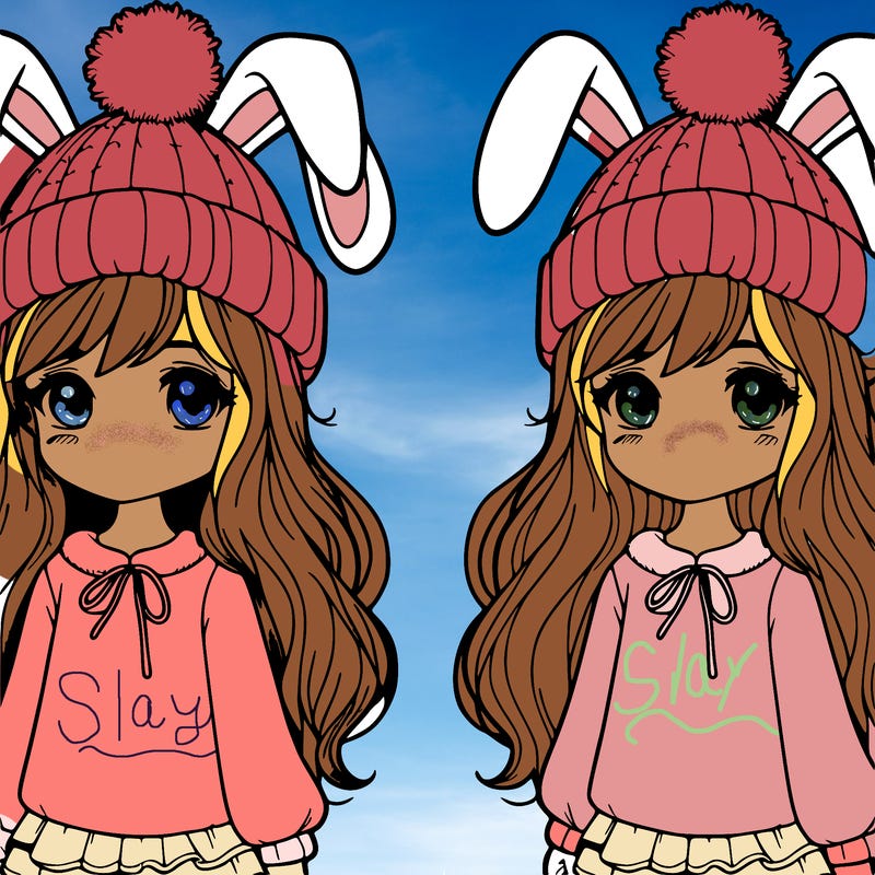 girl with bunny ear hat