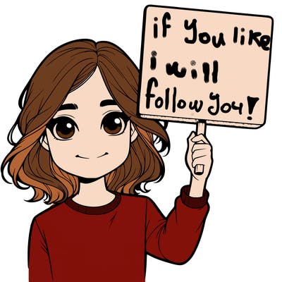 realistic girl holding up a sign