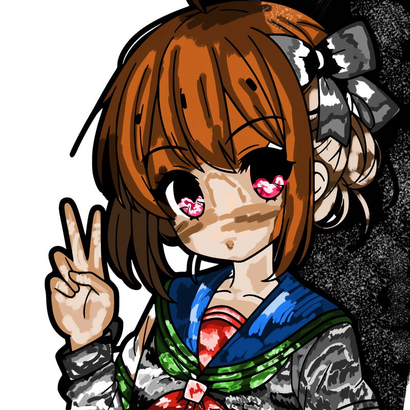 anime girl with a piece sign