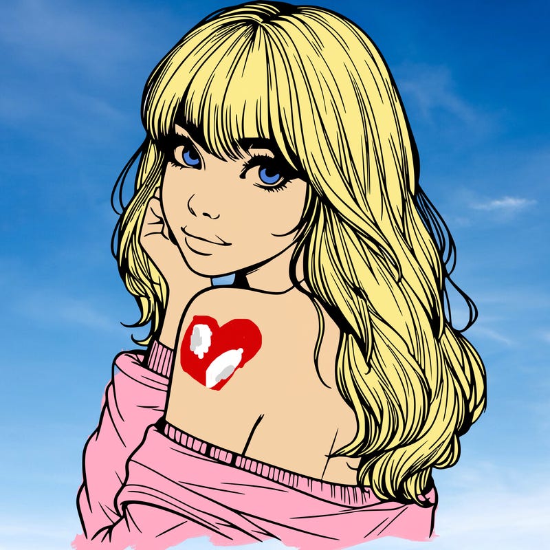 realistic girl with bangs looking over her shoulder