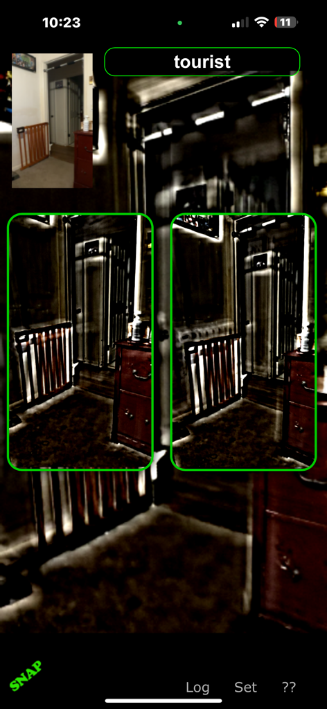 Ghost Camera by Pocket Future - Ghost Camera app interface featuring multiple views with paranormal edge detection filters.