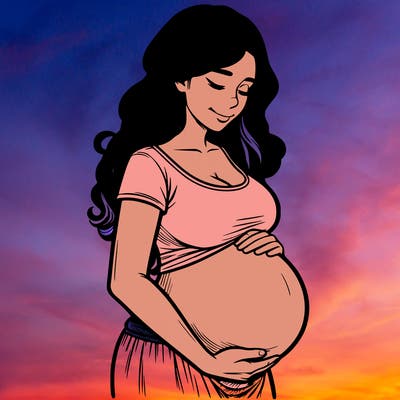 woman heavily pregnant realistic
