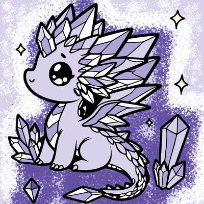 little cute crystal dragon