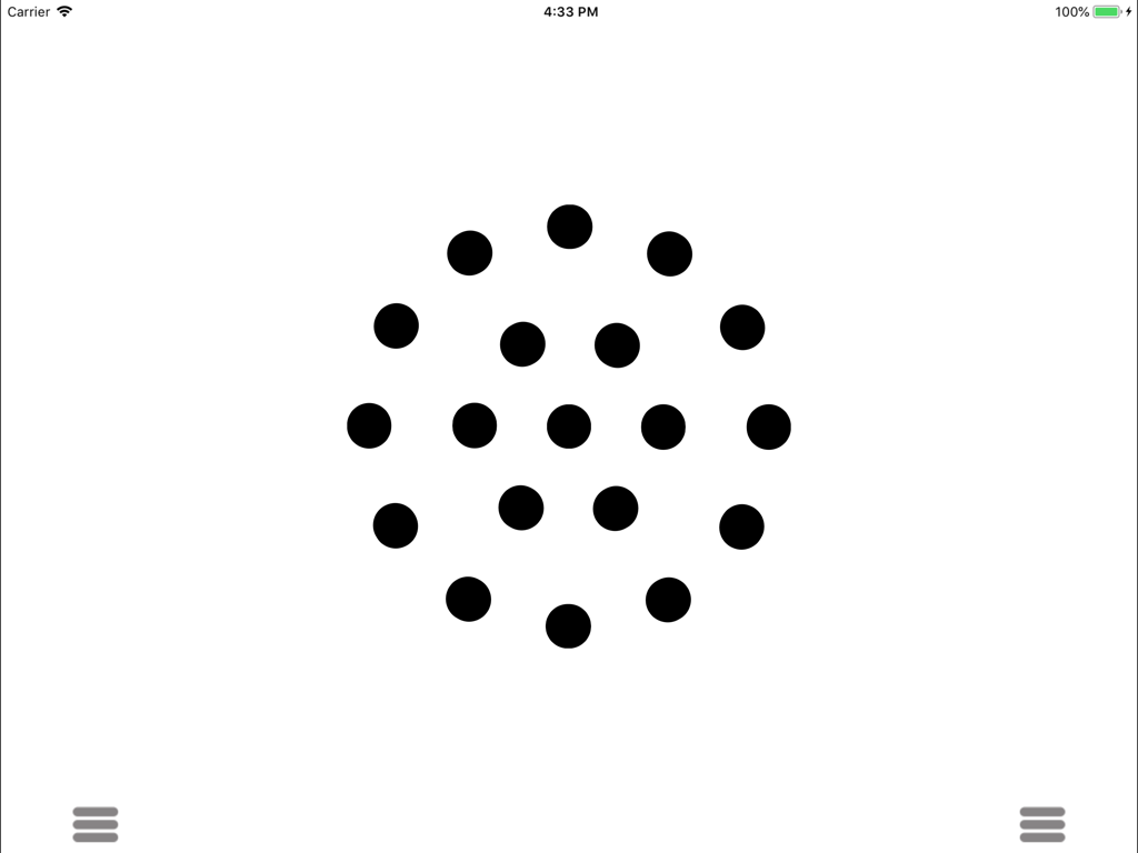 Eye examination dot pattern for vision testing on iPad