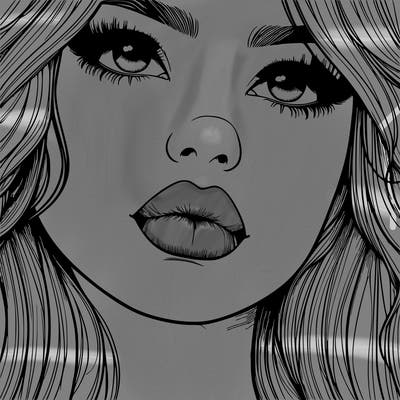 really realistic girl with lips