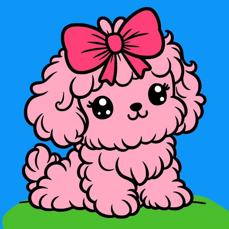 cute fluff puppy with a bow on its head