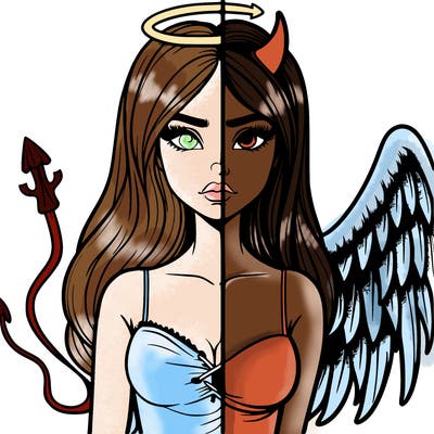 devil vs angel realistic girl