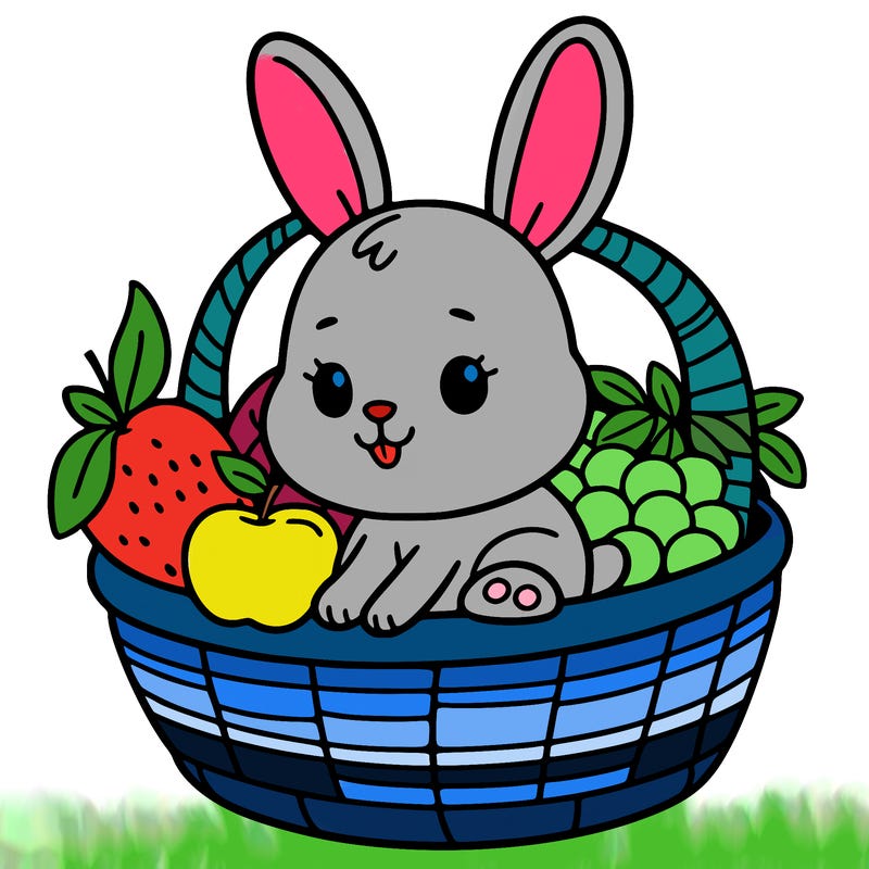bunny in a fruit basket