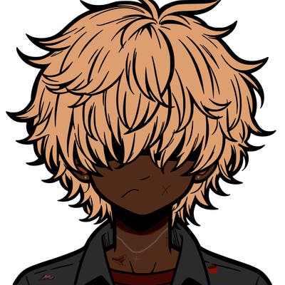 manga boy fluffy hair covering his eyes