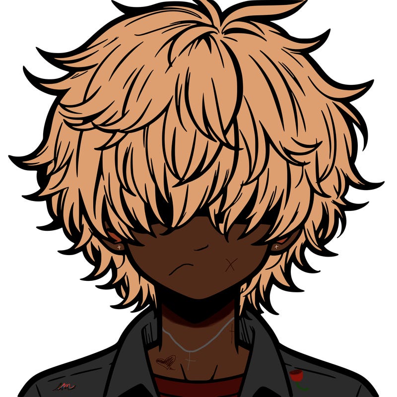 manga boy fluffy hair covering his eyes
