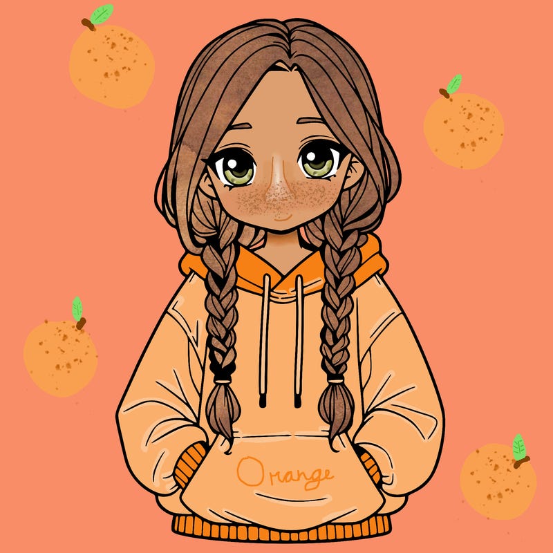 a realistic girl with a oversized hoodie and she has braids