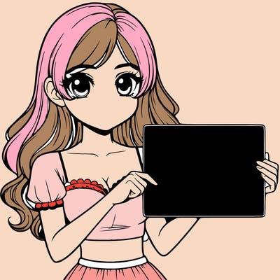 realistic pretty girl holding blank sign