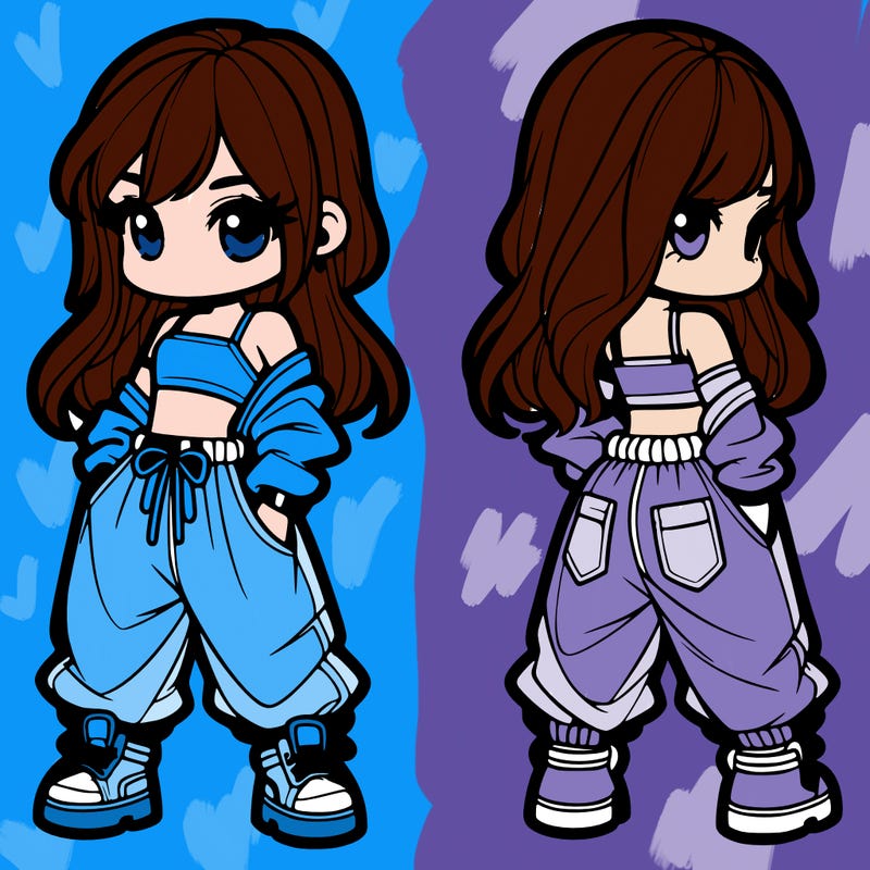 girl in crop top and baggy pants