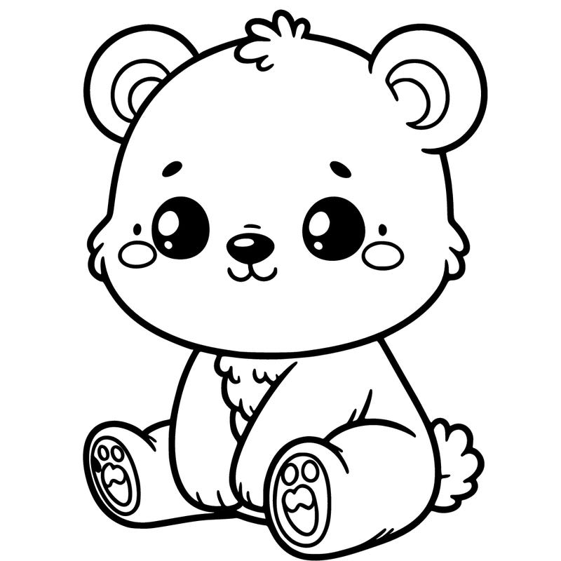 cute baby bear sitting
