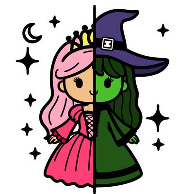 split princess and witch