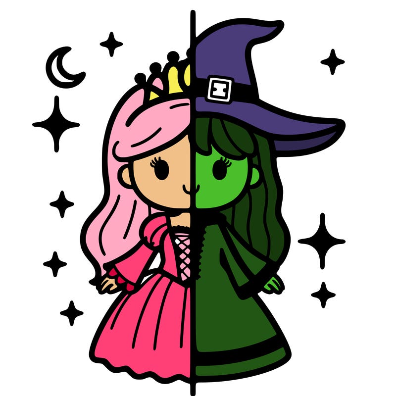 split princess and witch