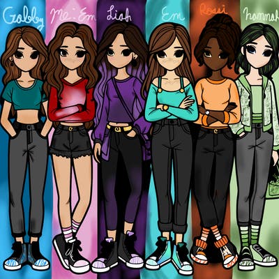 a group of teenage girls in a line