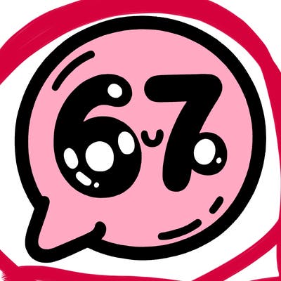 bubble that says 67