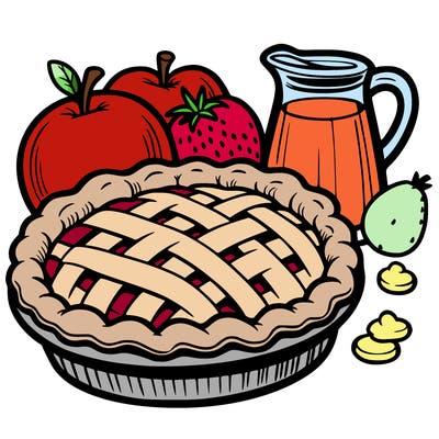 a pie of food