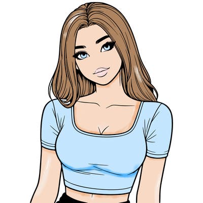 realistic girl with crop top