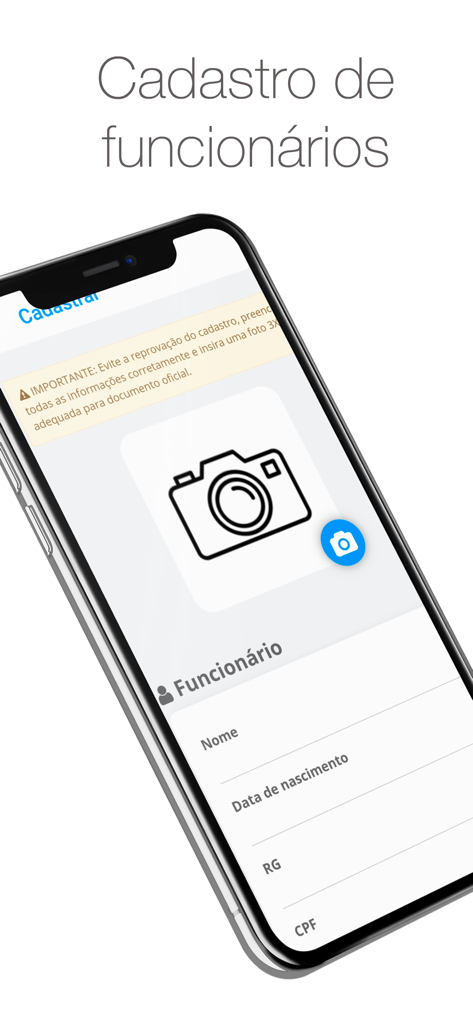 Intranet Mall - Intranet Mall mobile app screen showing the employee registration form with fields for personal information and a profile photo.