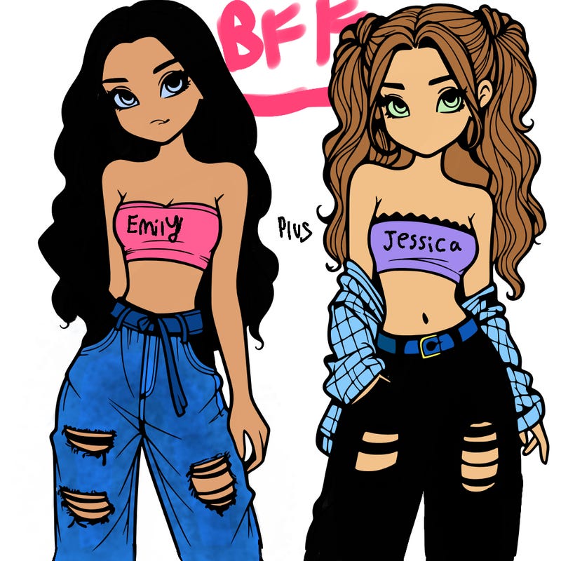 2 girls in crop tops and baggy jeans ripped