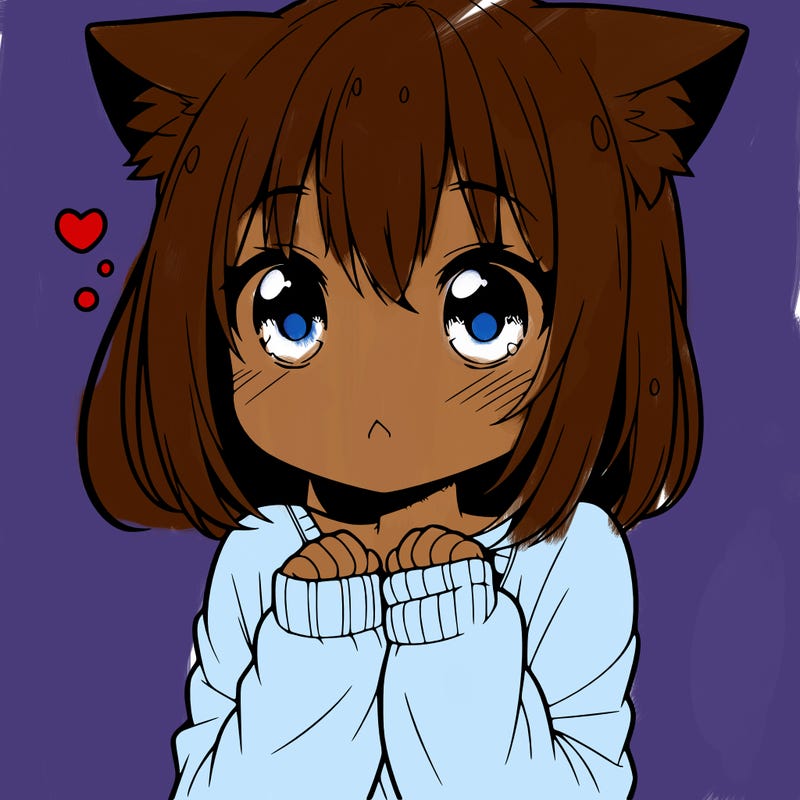 shy anime catgirl
