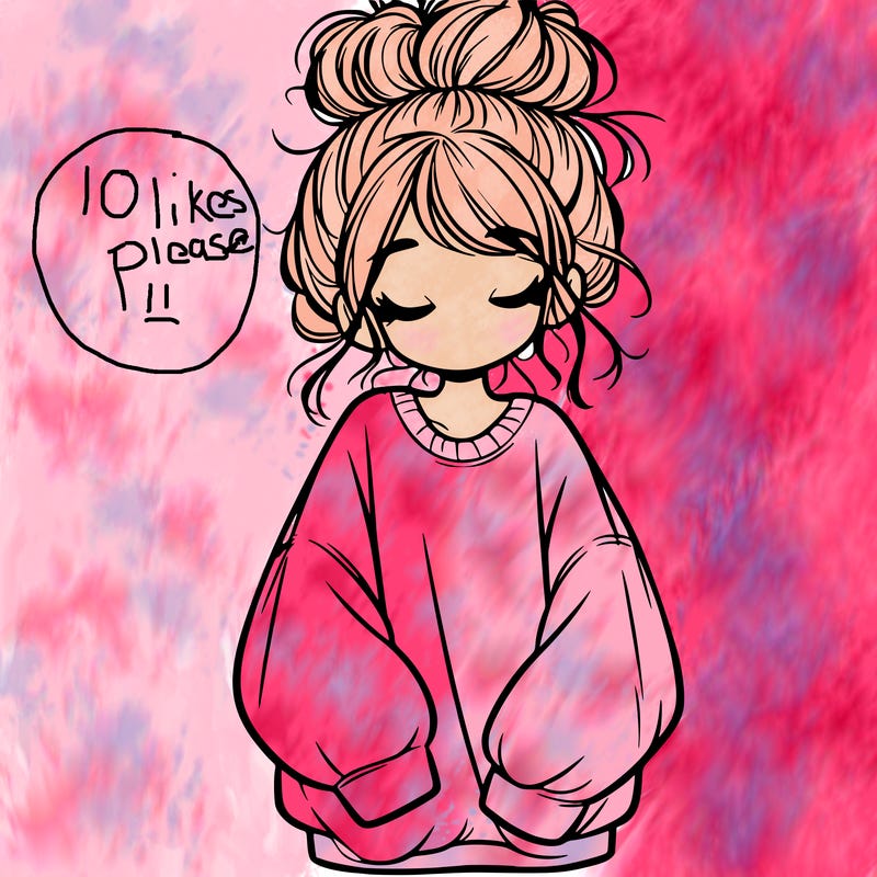 girl with baggy sweatshirt and messy bun