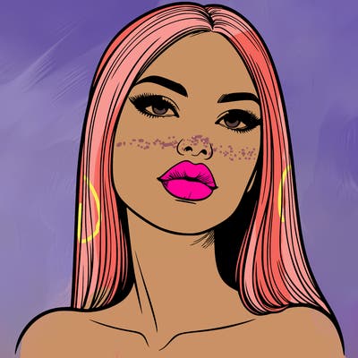 realistic woman with full lips