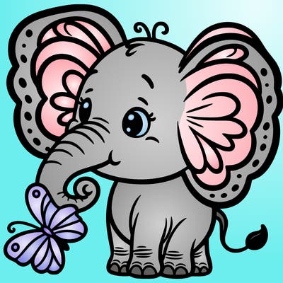 elephant with butterfly ears