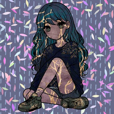 girl sitting realistic