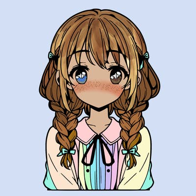 an anime girl with 2 braids