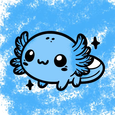 cute easy baby axolotl