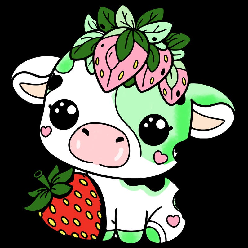 cute strawberry cow