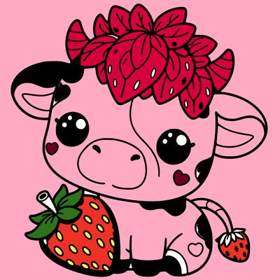 cute strawberry cow