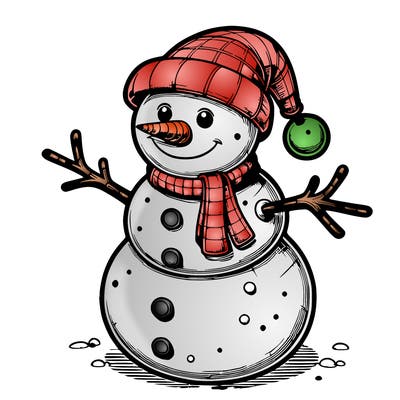 realistic christmas snowman