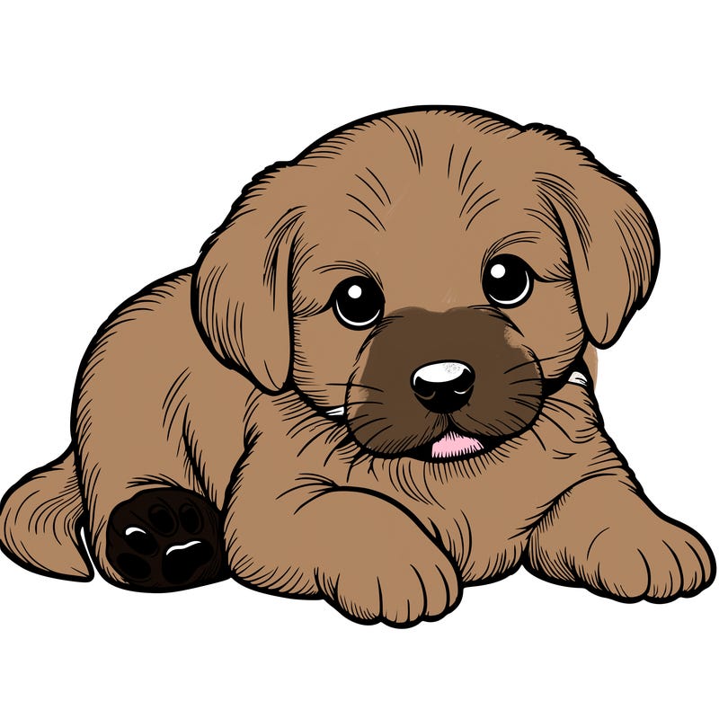 a cute realistic puppy