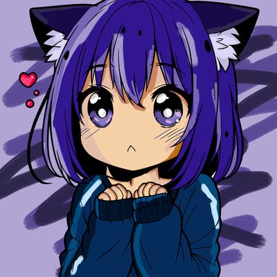 shy anime catgirl