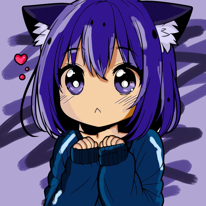 shy anime catgirl